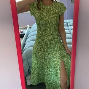 NWT green floral midi dress
